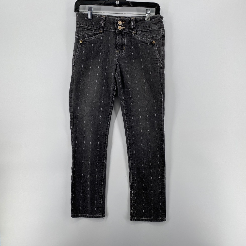 Disney Hannah Montana Jeans Girl's 12 Mid Rise Black Love Heart Denim Stretchy